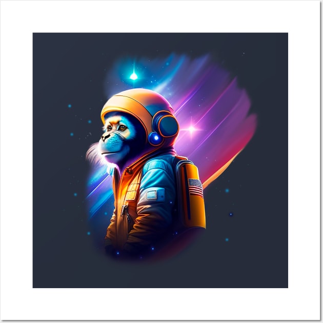 a monkey in outer space Wall Art by enyeniarts